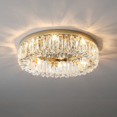 Moderne Luxus Runde Aushöhlen Kristall Edelstahl 6/8/12/16 Licht Unterputz Deckenleuchte Für Schlafzimmer 