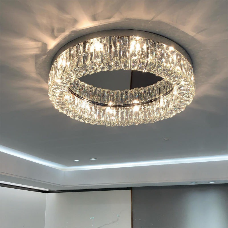 Moderne Luxus Runde Aushöhlen Kristall Edelstahl 6/8/12/16 Licht Unterputz Deckenleuchte Für Schlafzimmer 