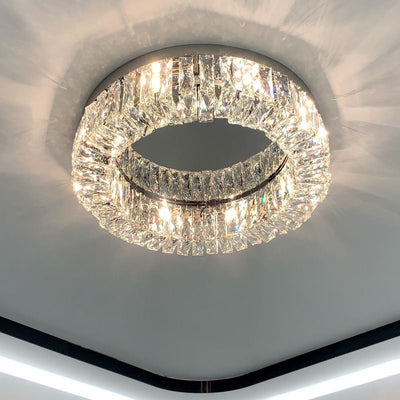 Moderne Luxus Runde Aushöhlen Kristall Edelstahl 6/8/12/16 Licht Unterputz Deckenleuchte Für Schlafzimmer 