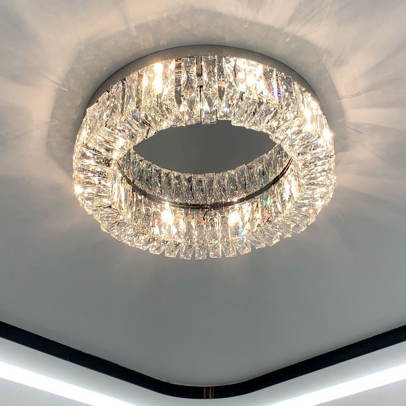 Moderne Luxus Runde Aushöhlen Kristall Edelstahl 6/8/12/16 Licht Unterputz Deckenleuchte Für Schlafzimmer 