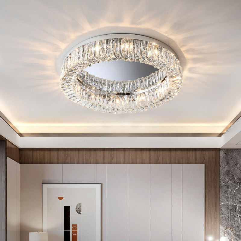 Moderne Luxus Runde Aushöhlen Kristall Edelstahl 6/8/12/16 Licht Unterputz Deckenleuchte Für Schlafzimmer 