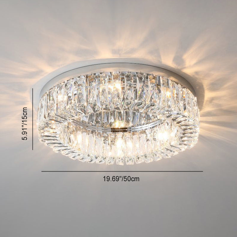 Moderne Luxus Runde Aushöhlen Kristall Edelstahl 6/8/12/16 Licht Unterputz Deckenleuchte Für Schlafzimmer 