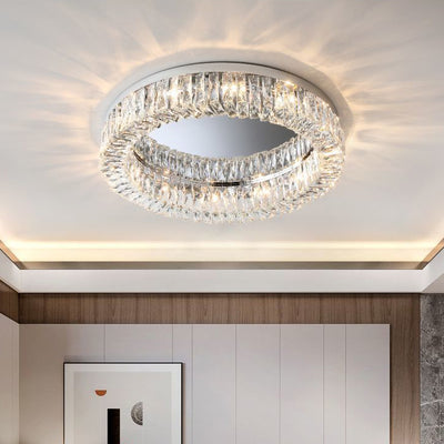Moderne Luxus Runde Aushöhlen Kristall Edelstahl 6/8/12/16 Licht Unterputz Deckenleuchte Für Schlafzimmer 