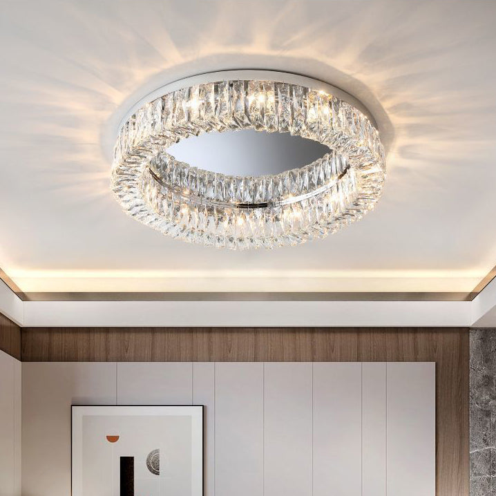 Moderne Luxus Runde Aushöhlen Kristall Edelstahl 6/8/12/16 Licht Unterputz Deckenleuchte Für Schlafzimmer 