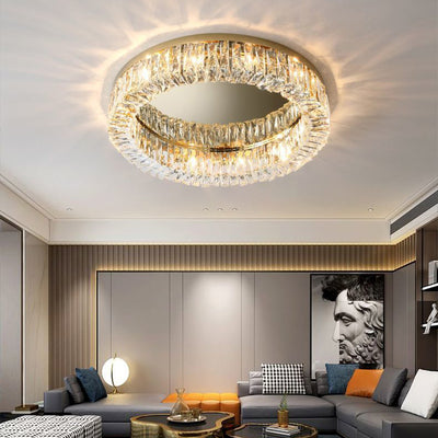 Moderne Luxus Runde Aushöhlen Kristall Edelstahl 6/8/12/16 Licht Unterputz Deckenleuchte Für Schlafzimmer 