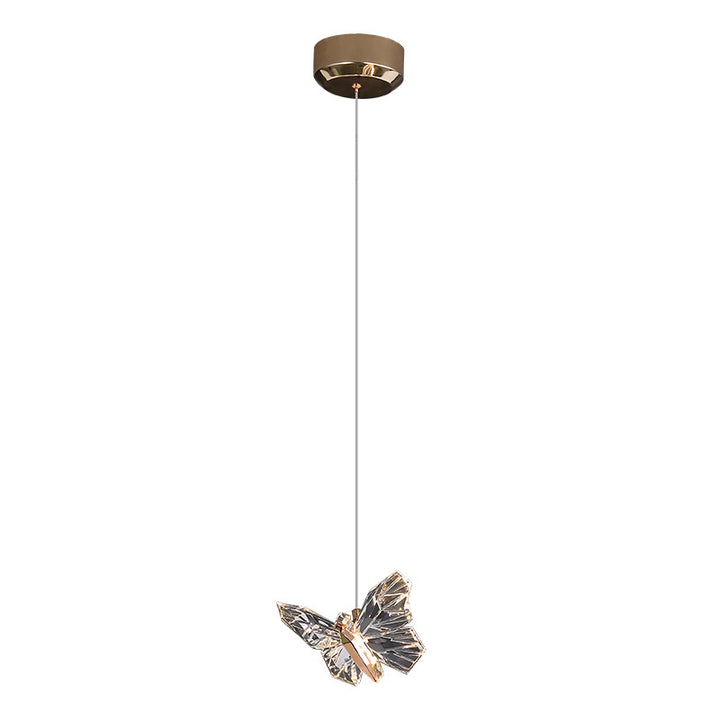 Lustre Suspendu LED en Acrylique et Zinc Papillon Créatif Contemporain pour Salon 