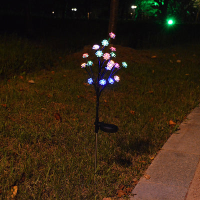 مصباح أرضي خارجي بلاستيكي LED بتصميم آرت ديكو حديث على شكل زهرة الكرز واللوتس للحديقة 