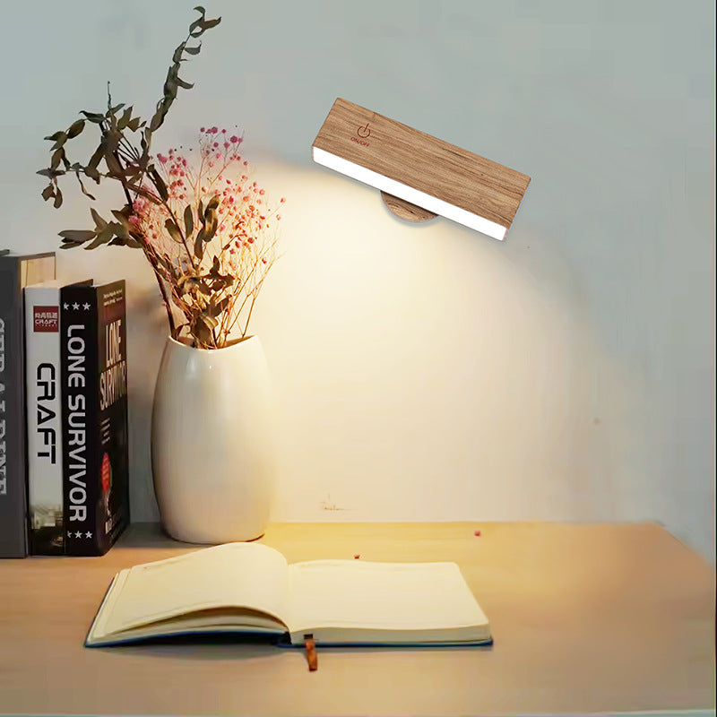 Moderne minimalistische Rechteck Holz LED Wandleuchte Lampe für Wohnzimmer 
