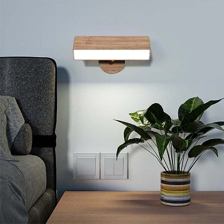 Moderne minimalistische Rechteck Holz LED Wandleuchte Lampe für Wohnzimmer 