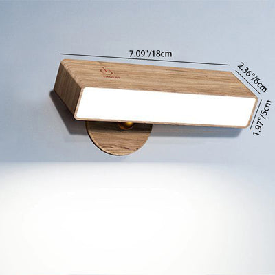 Moderne minimalistische Rechteck Holz LED Wandleuchte Lampe für Wohnzimmer 