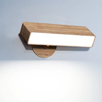Moderne minimalistische Rechteck Holz LED Wandleuchte Lampe für Wohnzimmer 