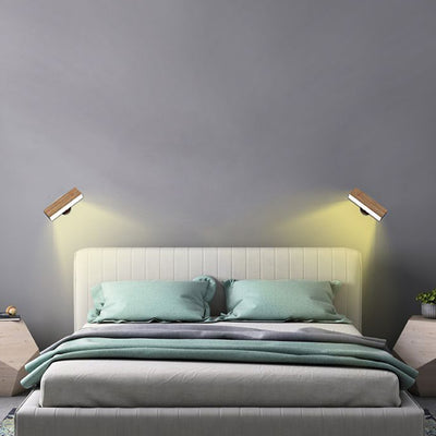 Moderne minimalistische Rechteck Holz LED Wandleuchte Lampe für Wohnzimmer 