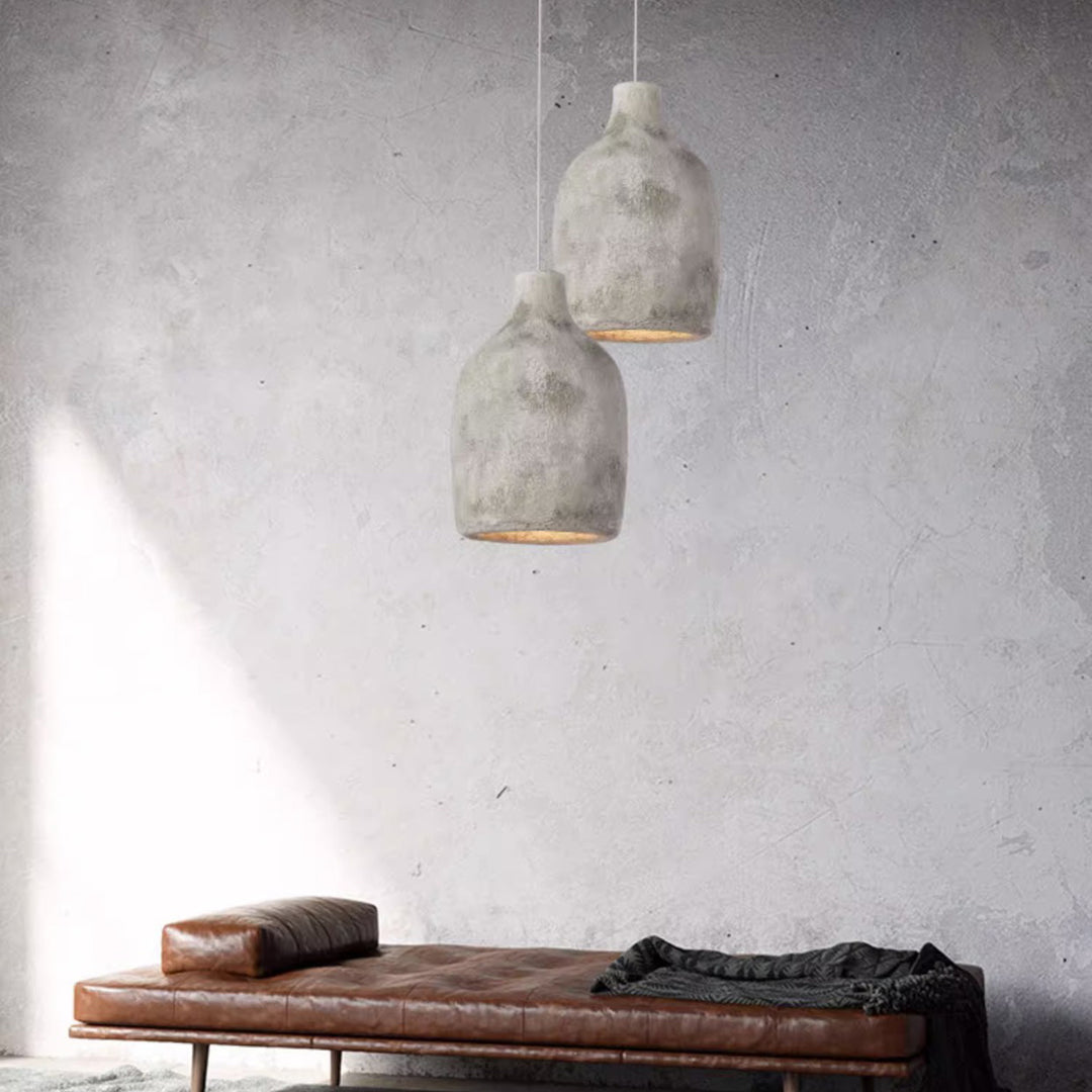 Lampe suspendue 1 lumière en polystyrène haute densité de style japonais traditionnel pour salon 