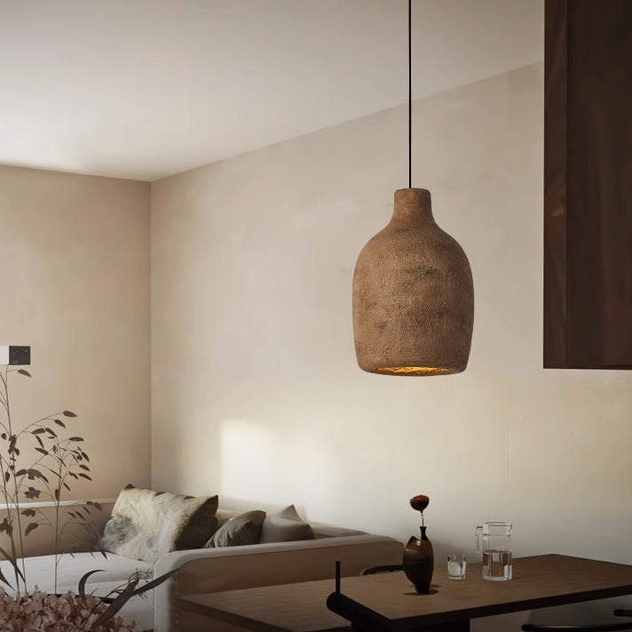 Lampe suspendue 1 lumière en polystyrène haute densité de style japonais traditionnel pour salon 