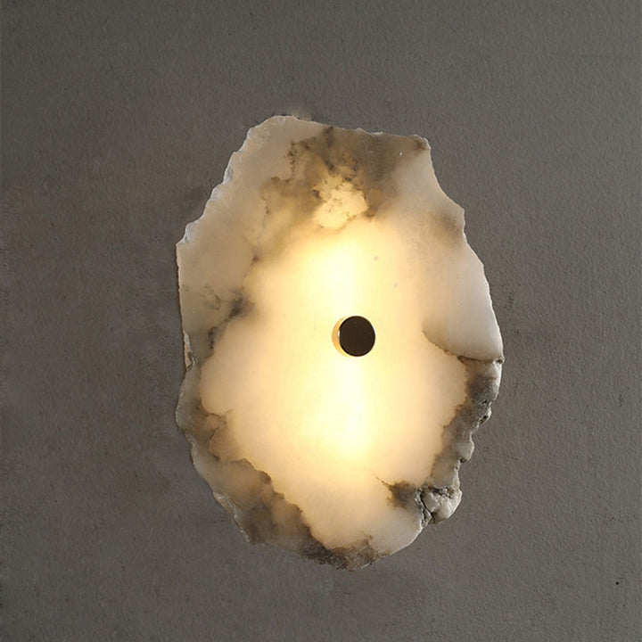 Applique murale LED en marbre avec matériel créatif contemporain et cercle irrégulier pour salon 