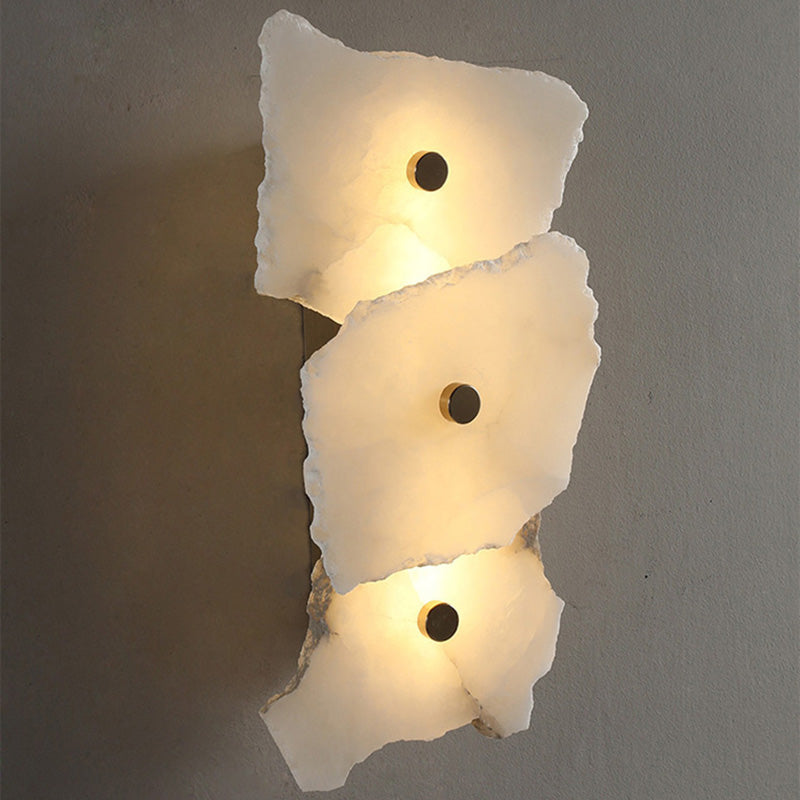 Applique murale LED en marbre avec matériel créatif contemporain et cercle irrégulier pour salon 