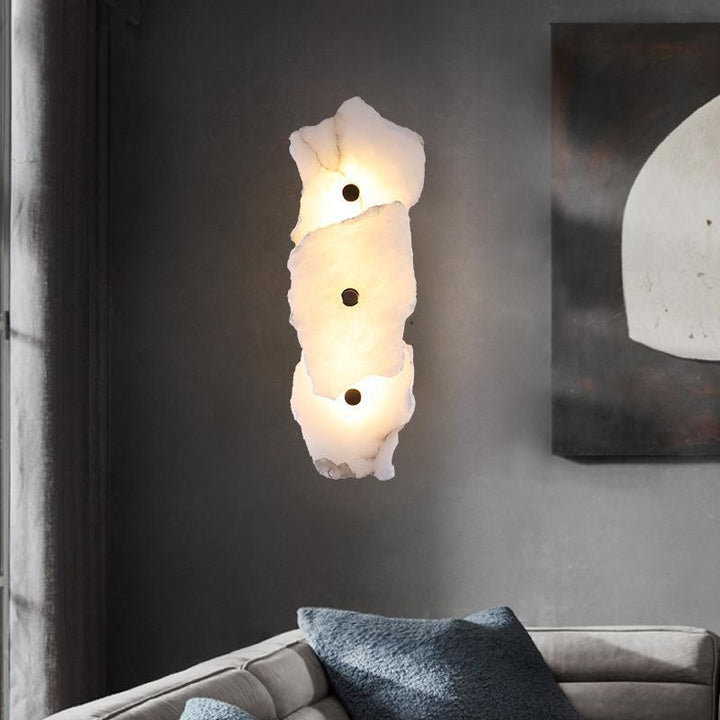 Applique murale LED en marbre avec matériel créatif contemporain et cercle irrégulier pour salon 