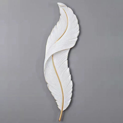 Lámpara de Aplique de Pared LED de Silicona de Resina con Forma de Pluma Creativa Contemporánea para Dormitorio 