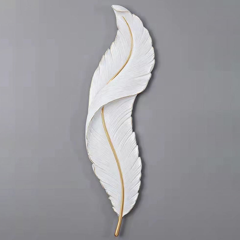 Lámpara de Aplique de Pared LED de Silicona de Resina con Forma de Pluma Creativa Contemporánea para Dormitorio 