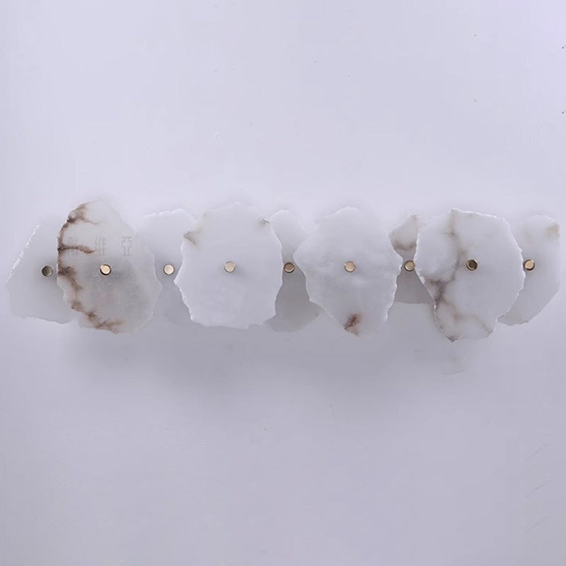 Applique murale LED contemporaine créative en forme de cercle irrégulier en fer, cuivre et marbre pour chambre 