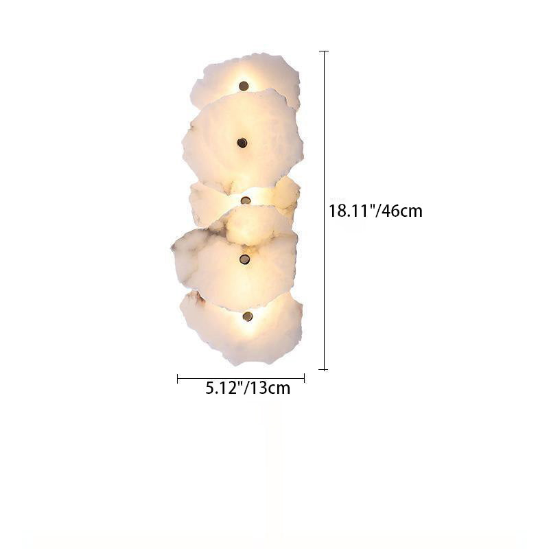 Applique murale LED contemporaine créative en forme de cercle irrégulier en fer, cuivre et marbre pour chambre 