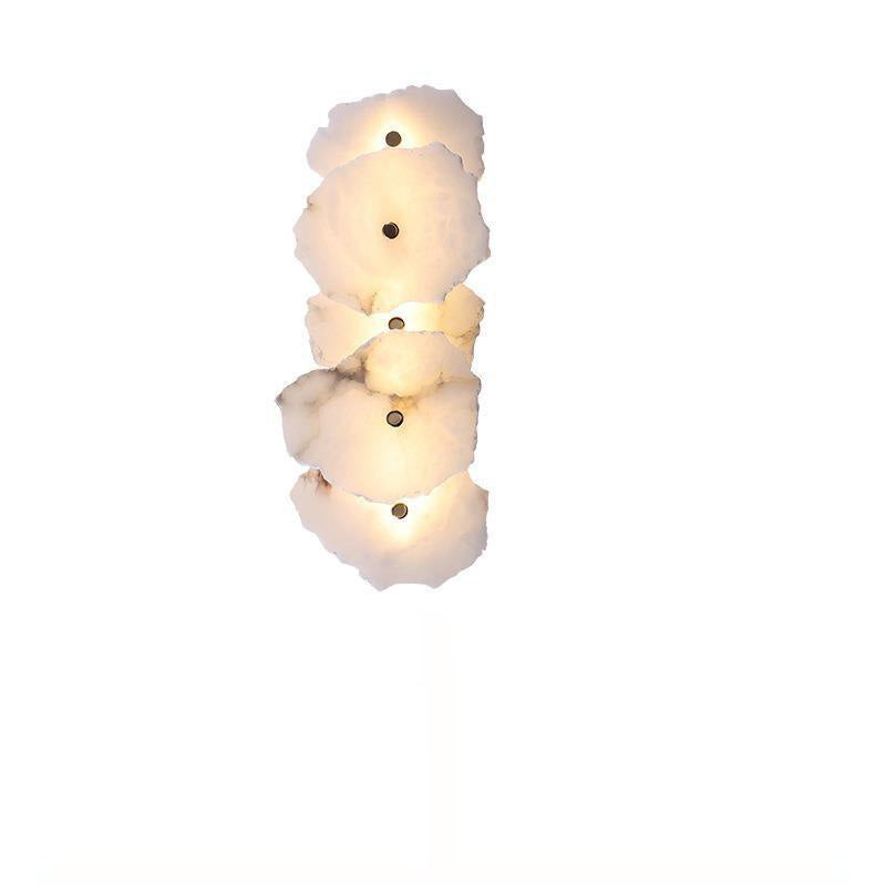 Applique murale LED contemporaine créative en forme de cercle irrégulier en fer, cuivre et marbre pour chambre 