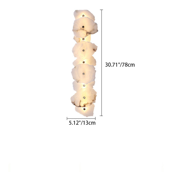 Applique murale LED contemporaine créative en forme de cercle irrégulier en fer, cuivre et marbre pour chambre 