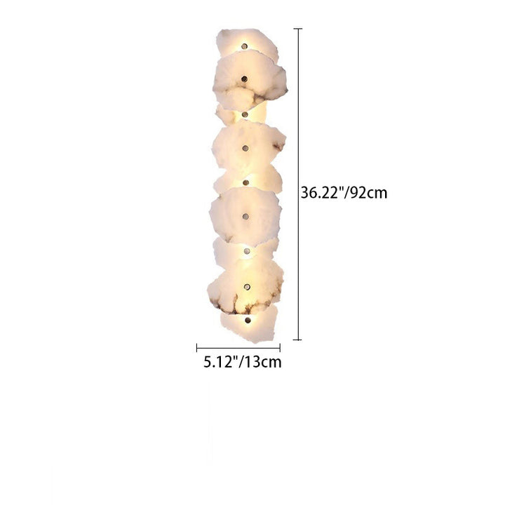Applique murale LED contemporaine créative en forme de cercle irrégulier en fer, cuivre et marbre pour chambre 