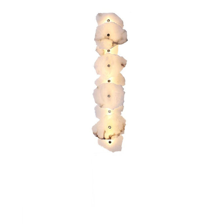 Applique murale LED contemporaine créative en forme de cercle irrégulier en fer, cuivre et marbre pour chambre 