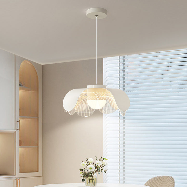 Lustre à LED en acrylique rond en fer avec branche traditionnelle française pour salon 