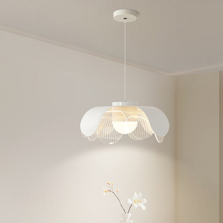 Lustre à LED en acrylique rond en fer avec branche traditionnelle française pour salon 