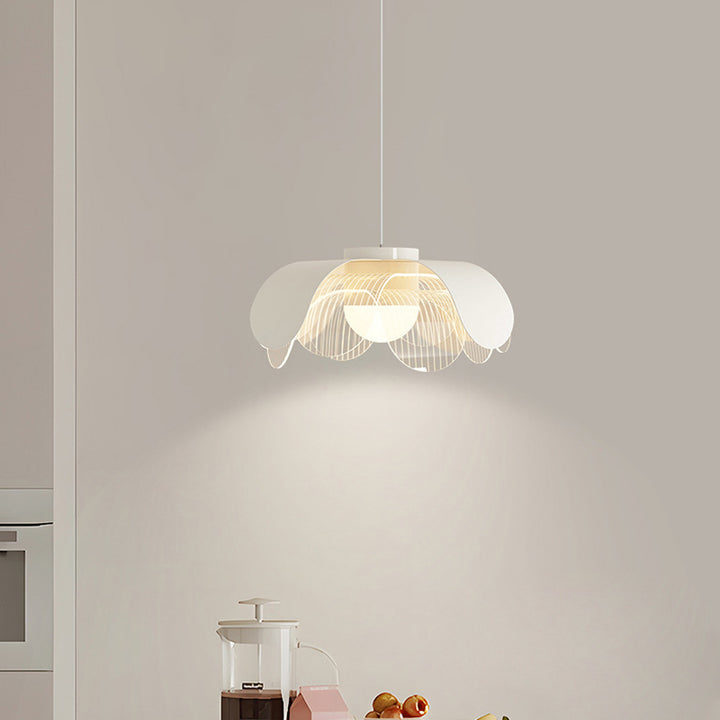 Lustre à LED en acrylique rond en fer avec branche traditionnelle française pour salon 