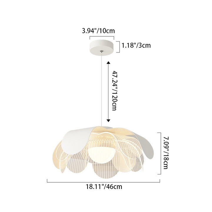 Lustre à LED en acrylique rond en fer avec branche traditionnelle française pour salon 