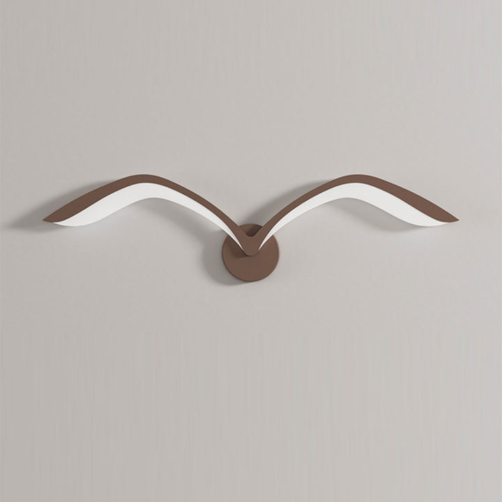 Contemporary Creative Seagull Shape Curved Acrylic Iron LED Wall Sconce Lamp For Living Room