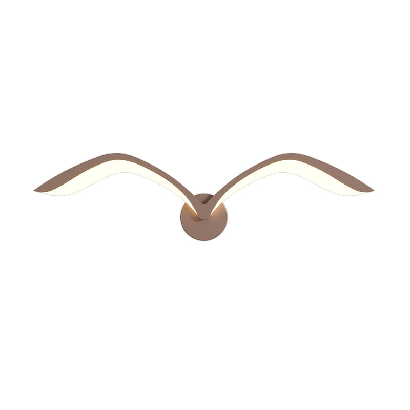 Contemporary Creative Seagull Shape Curved Acrylic Iron LED Wall Sconce Lamp For Living Room