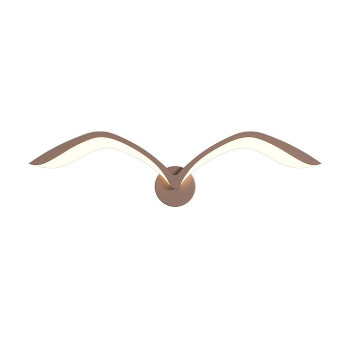 Contemporary Creative Seagull Shape Curved Acrylic Iron LED Wall Sconce Lamp For Living Room