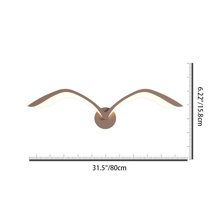Contemporary Creative Seagull Shape Curved Acrylic Iron LED Wall Sconce Lamp For Living Room