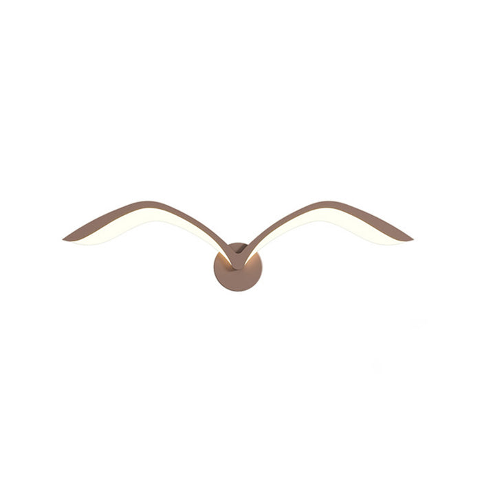 Contemporary Creative Seagull Shape Curved Acrylic Iron LED Wall Sconce Lamp For Living Room