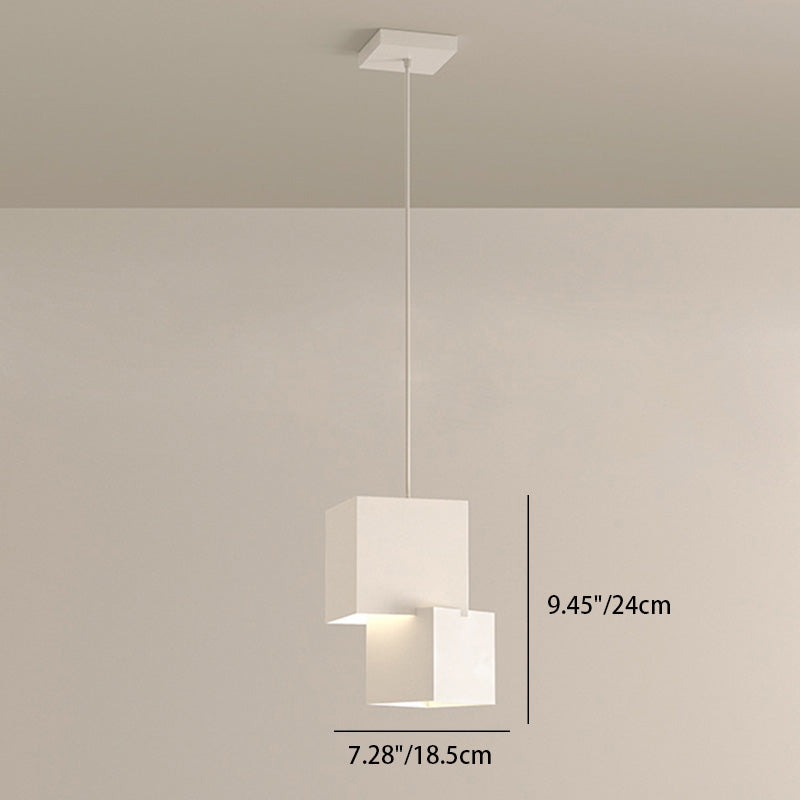 Moderne minimalistische quadratische Box Eisen LED Pendelleuchte für Wohnzimmer 