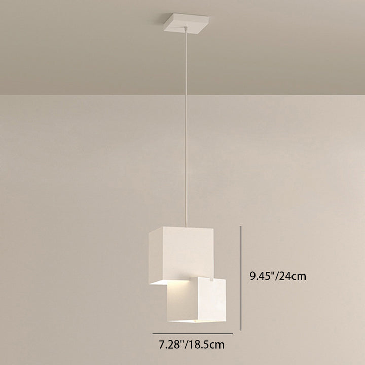Moderne minimalistische quadratische Box Eisen LED Pendelleuchte für Wohnzimmer 