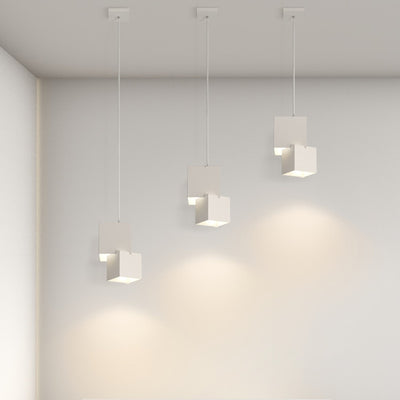Moderne minimalistische quadratische Box Eisen LED Pendelleuchte für Wohnzimmer 