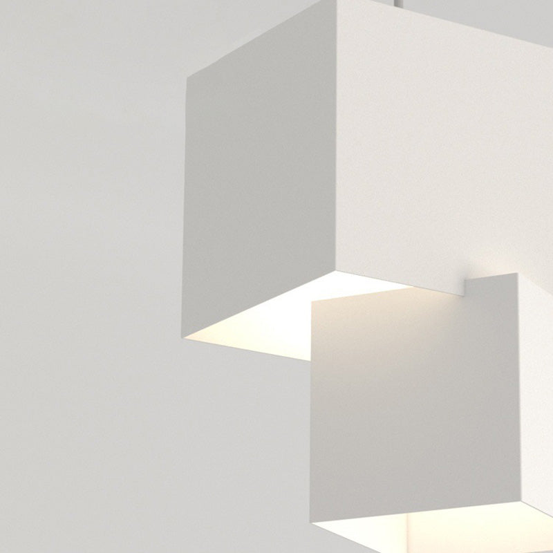 Moderne minimalistische quadratische Box Eisen LED Pendelleuchte für Wohnzimmer 