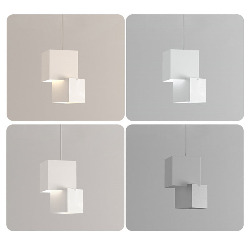 Moderne minimalistische quadratische Box Eisen LED Pendelleuchte für Wohnzimmer 