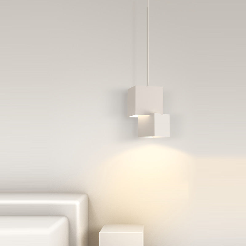 Moderne minimalistische quadratische Box Eisen LED Pendelleuchte für Wohnzimmer 