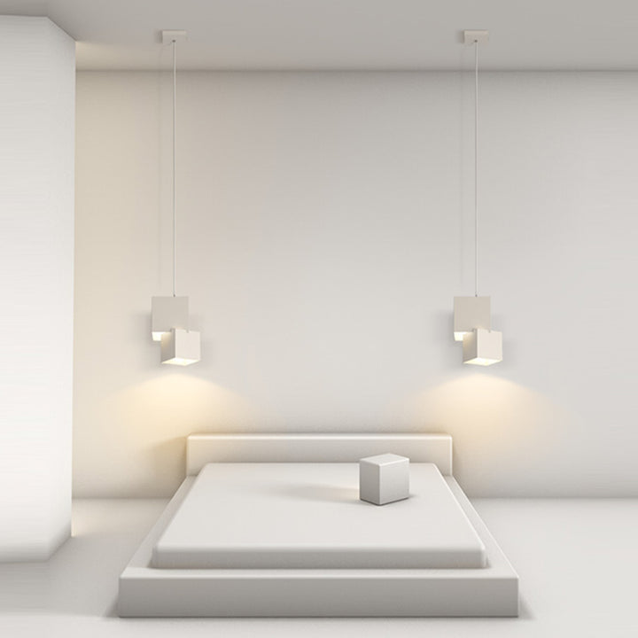 Moderne minimalistische quadratische Box Eisen LED Pendelleuchte für Wohnzimmer 