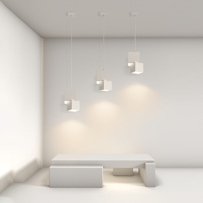 Moderne minimalistische quadratische Box Eisen LED Pendelleuchte für Wohnzimmer 