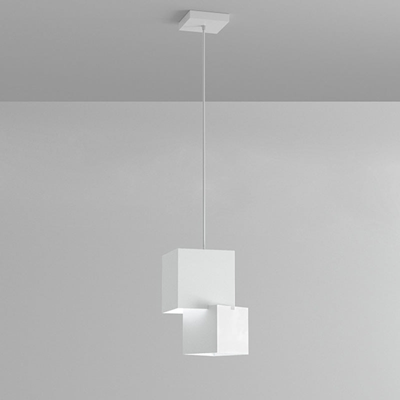 Moderne minimalistische quadratische Box Eisen LED Pendelleuchte für Wohnzimmer 
