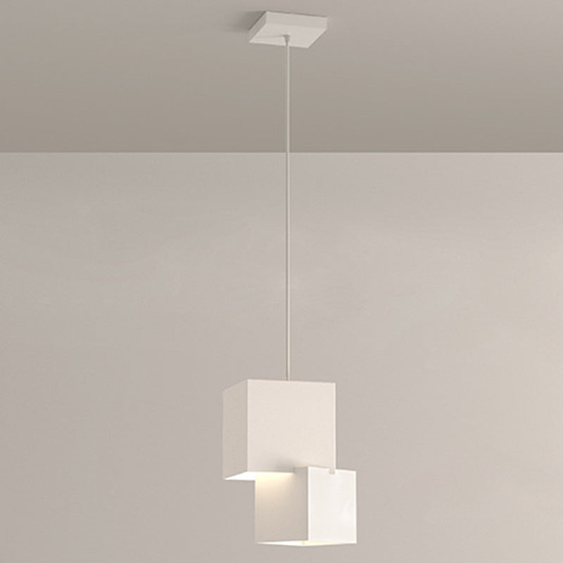 Moderne minimalistische quadratische Box Eisen LED Pendelleuchte für Wohnzimmer 
