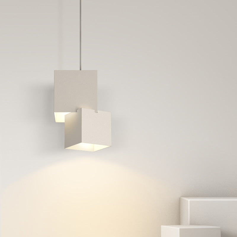 Moderne minimalistische quadratische Box Eisen LED Pendelleuchte für Wohnzimmer 