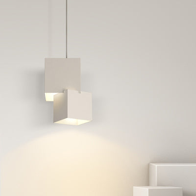 Moderne minimalistische quadratische Box Eisen LED Pendelleuchte für Wohnzimmer 